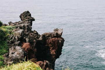 Jungmun Daepo Coast Jusangjeolli Cliff, Jeju Island, South Korea.