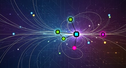 Dynamic network connections create stunning data flow across modern technology infrastructure for innovative solutions and digital transformation