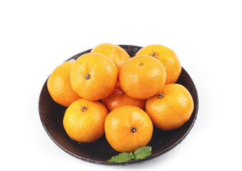 Fresh Guangxi Honey Tangerines in Wooden Bowl - Sweet Seedless Small Oranges