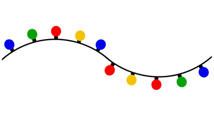 String of Christmas Lights on White Background – Bright Festive Decoration Vector