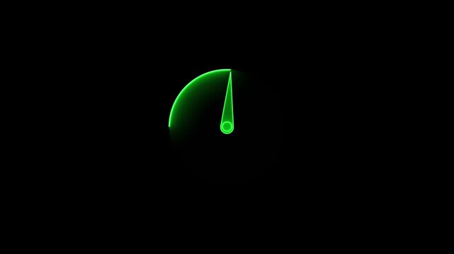 neon line Digital speed meter animation, Speedometer Display on Black Background, speedometer HUD UI element animation precise design perfect for automotive projects and high-speed video.