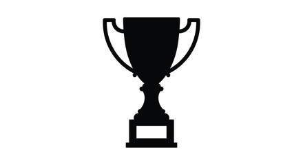 a black silhouette of an award trophy on white background