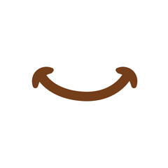 Brown curved smile line, minimalist facial expression ideal for icons or emoji designs.