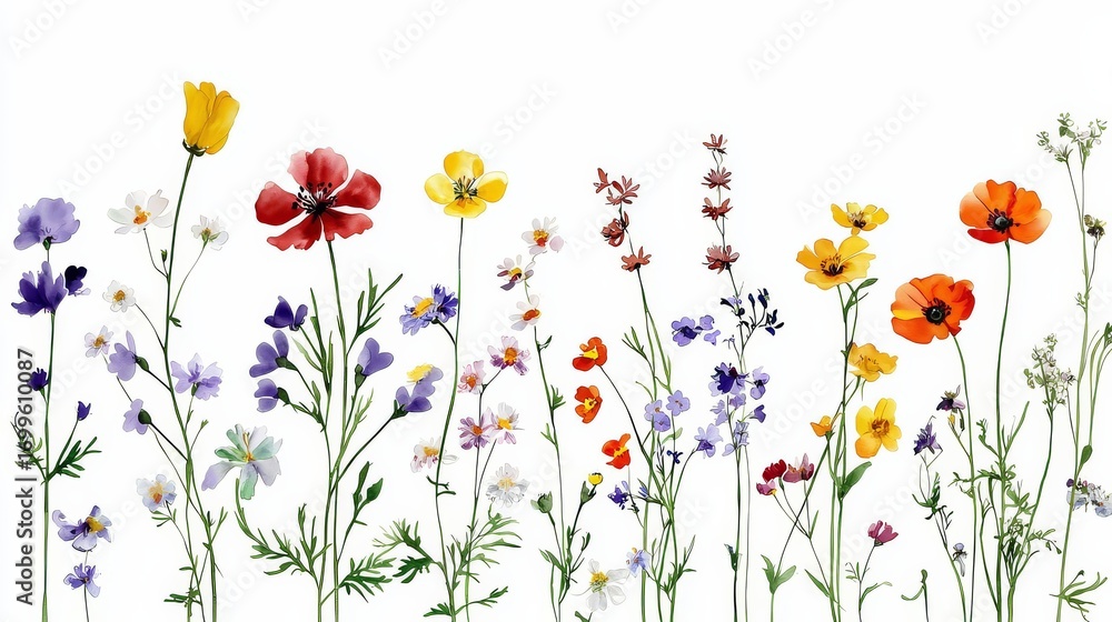 Poster unique collection of botanical garden elements in rustic style.