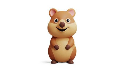 Friendly Cartoon Hamster Character Standing Cheerfully with a Playful