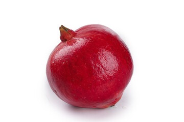Fresh Red Pomegranate Fruit Isolated on White Background - Healthy Superfood
