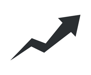 Ascending Arrow Chart Symbolizing Growth and Progress on Transparent Backdrop for Business and Finance Concepts