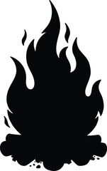 A campfire with logs, isolated on white background