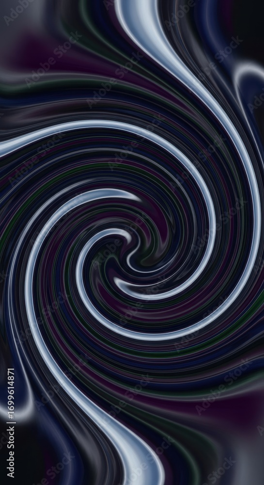 Poster abstract whirlpool of cool hues creating a mesmerizing dimensional space
