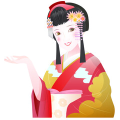 案内する舞妓さん