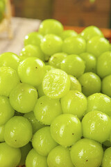 Fresh Green Grapes with Water Droplets Close-up - Healthy Fruit Photography
