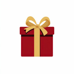 Fototapeta premium Red Gift Box with Gold Ribbon - Festive Present Icon