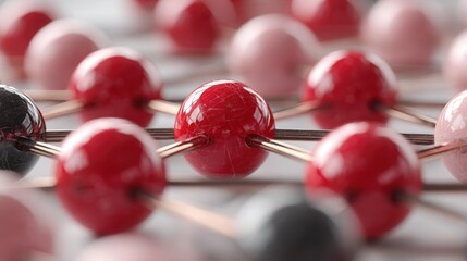 Collection of red and black balls representing professional networking and connections in business environments