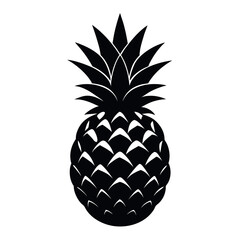 Obraz premium a-bold--graphic-silhouette-of-a-pineapple-against-.eps