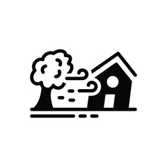 Black solid icon for typhoon