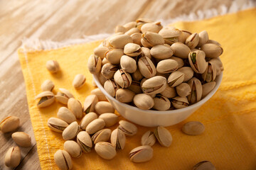 Pistachios. A healthy snack, an important source of vegetable protein, fiber, healthy fats, vitamins, and minerals. They can be eaten as a snack or as an ingredient in a wide variety of recipes.