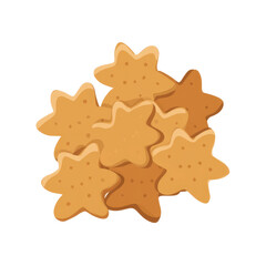 Delicious Star-Shaped Cookies Pile, Sweet Treats, Baked Goods, Golden Brown Pastry
