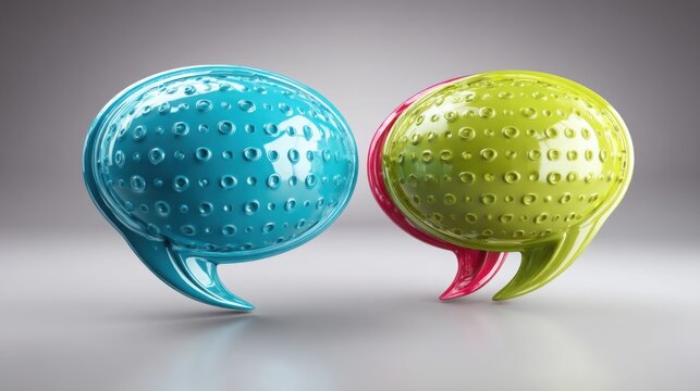 Two colorful balls representing customer chat history icon concept for stored messages and effective communication