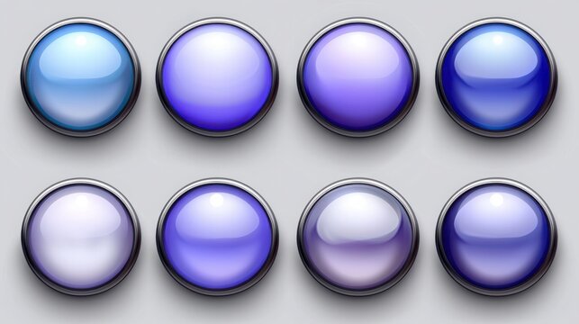 Set of blue and white dashboard icons arranged in a circular orbit on a clean background for user interface design