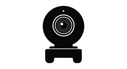 webcam icon with circular lens design and stand