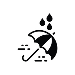 Black solid icon for monsoon