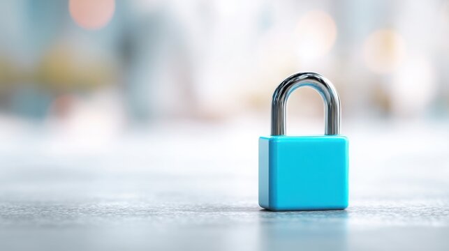 Robust padlock icon representing data privacy in financial technology context signifying security and information protection