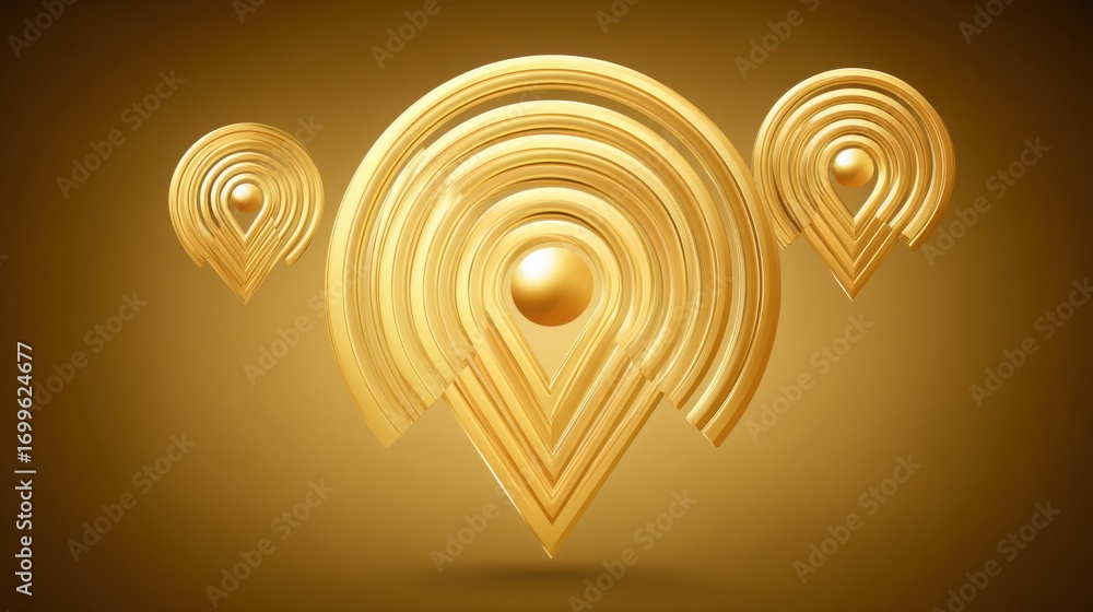 Poster unique gold pin displayed with multiple pins on a surface showcasing intricate design and craftsmans