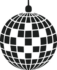 Disco Ball Silhouette Vector for Party, Dance, and Holiday Celebration