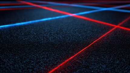 Abstract dark surface with neon lines