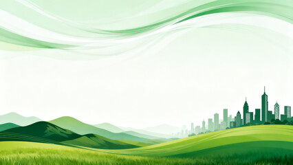 Obraz premium Green City and Natural Landscape