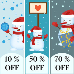 discount flyers with a snowman