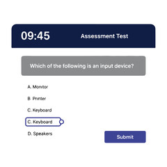 Online Education Assessment Test Interface Illustration