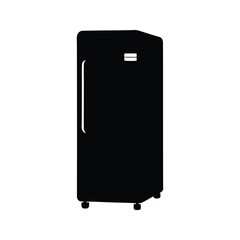 Full shot of a refrigerator silhouette with simple design and a minimalist style, refrigerator silhouette vector illustration