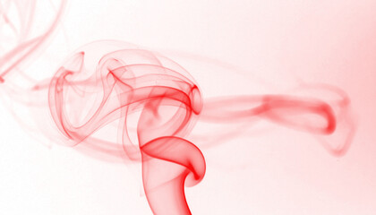 Abstract red smoke forming a floating spiral loop on a transparent background, ideal for horror, fantasy, or mystical-themed designs