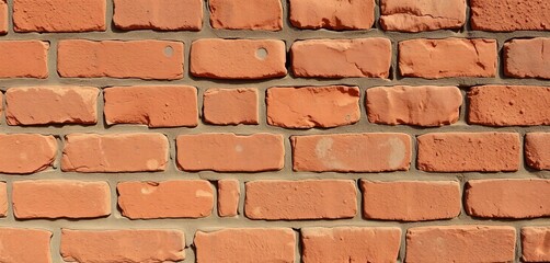 Rough, uneven brick surface, varying shades of red and brown, brick wall, detail