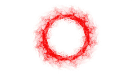 Halloween-themed red smoke forming a soft spiral inside a circular frame on a transparent background, perfect for spooky, horror, or fantasy-themed designs