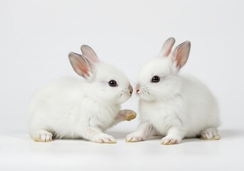 Fototapeta premium Bunny Buddies: A Gentle Moment