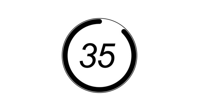 Circle countdown timer animation from 40 to 0 second animation on white  background .40 second countdown timer 40 Seconds Circle Countdown Timer Animation from 40 to 0 Seconds Animated Countdown.