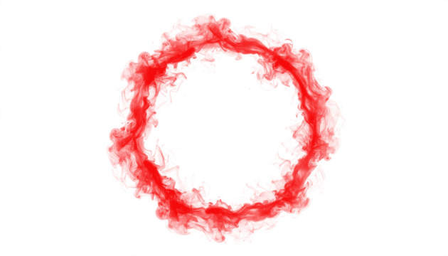 Halloween-themed red smoke forming a misty circle with layered swirls on a transparent background, perfect for spooky, horror, or fantasy-themed designs