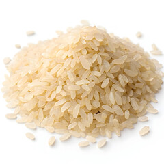 Flattened rice (poha) isolated on white background, showcasing its thin, flaky texture and popular use in quick,