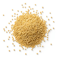 Kodo millet grains isolated on white background, highlighting their small, round shape and nutritious,