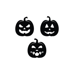 halloween pumpkin jack flat, pumpkin silhouette set