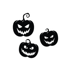 halloween pumpkin jack flat, pumpkin silhouette set