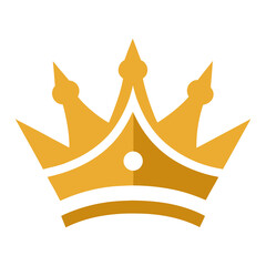 Gold crown emblem vector PNG, polished metallic look, transparent background, royal style”