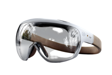 Modern eye massager promising relaxation and stress relief for tired eyes, promoting wellness