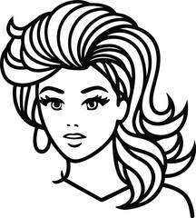 Stylish haircut design isolated on white background isolated on transparent background