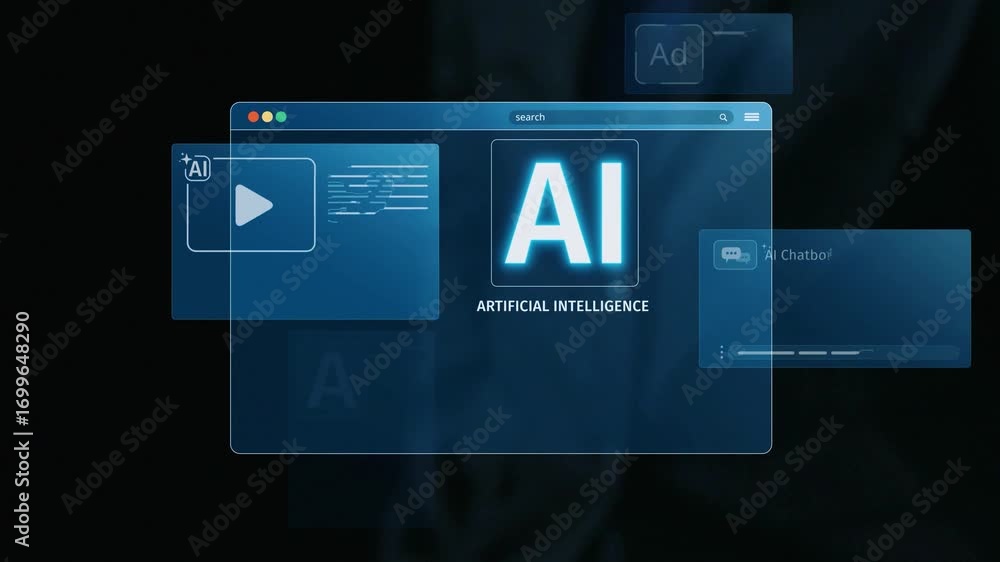 Poster ai assistant brain processor with llm technology, big data, machine learning, generative ai for busi