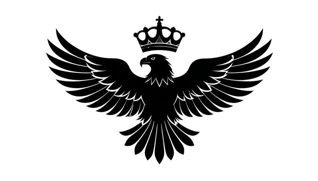 Heraldic crowned eagle silhouette