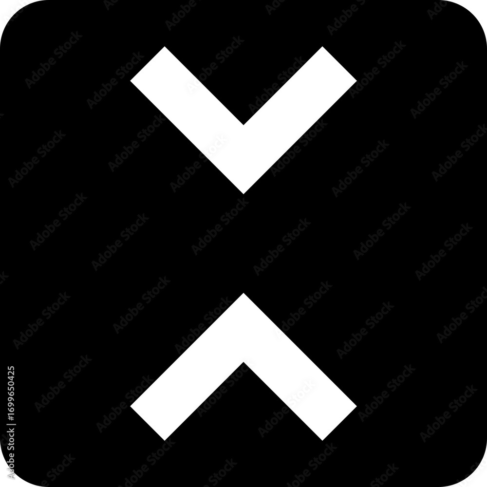 Poster minimalist show less fold up button icon design