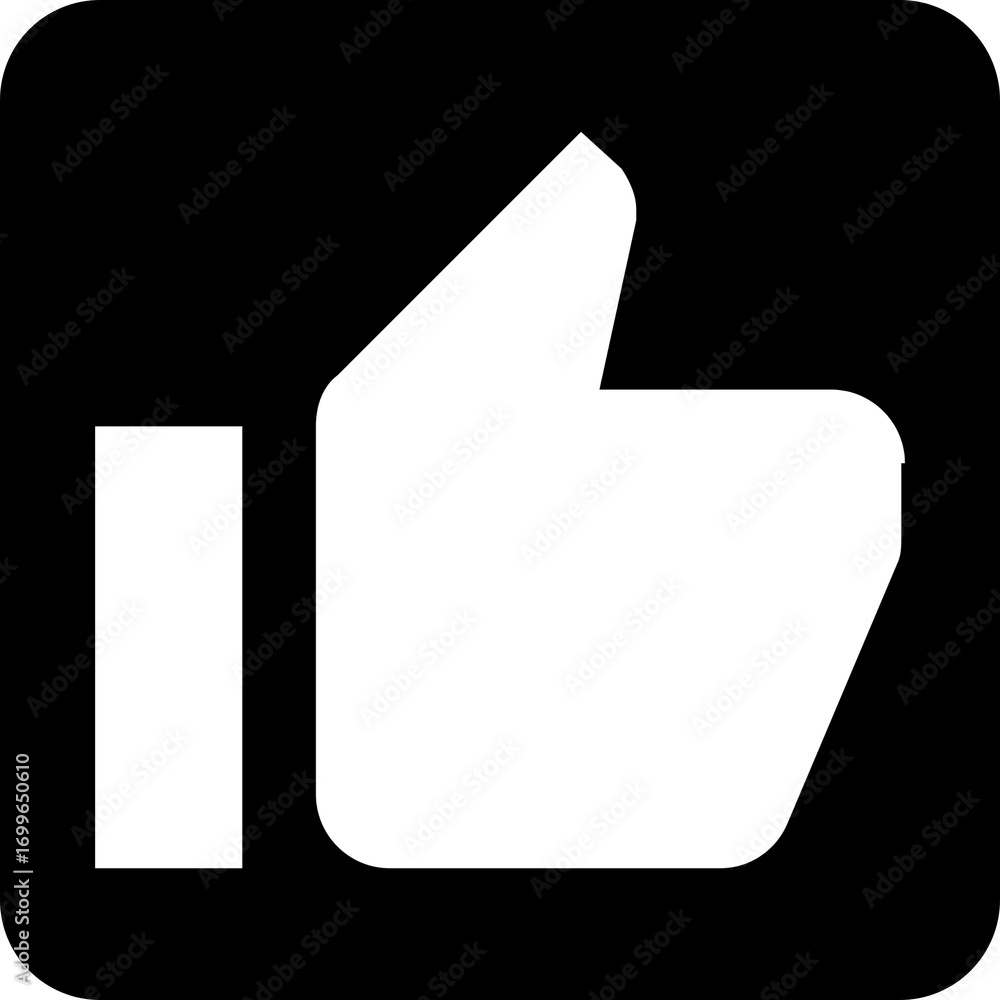 Poster thumb up like button icon for approval and rating